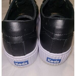 Keds Crew Womens Size 9  Kick Black Leather Alto Accents Chunky Sneakers WH64947